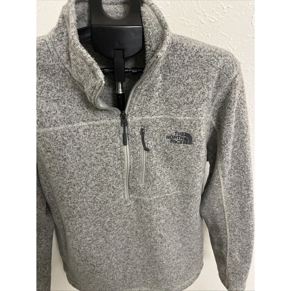 THE NORTH FACE Men's Gordon Lyons 1/4 Zip Fleece Pullover Grey Size Large